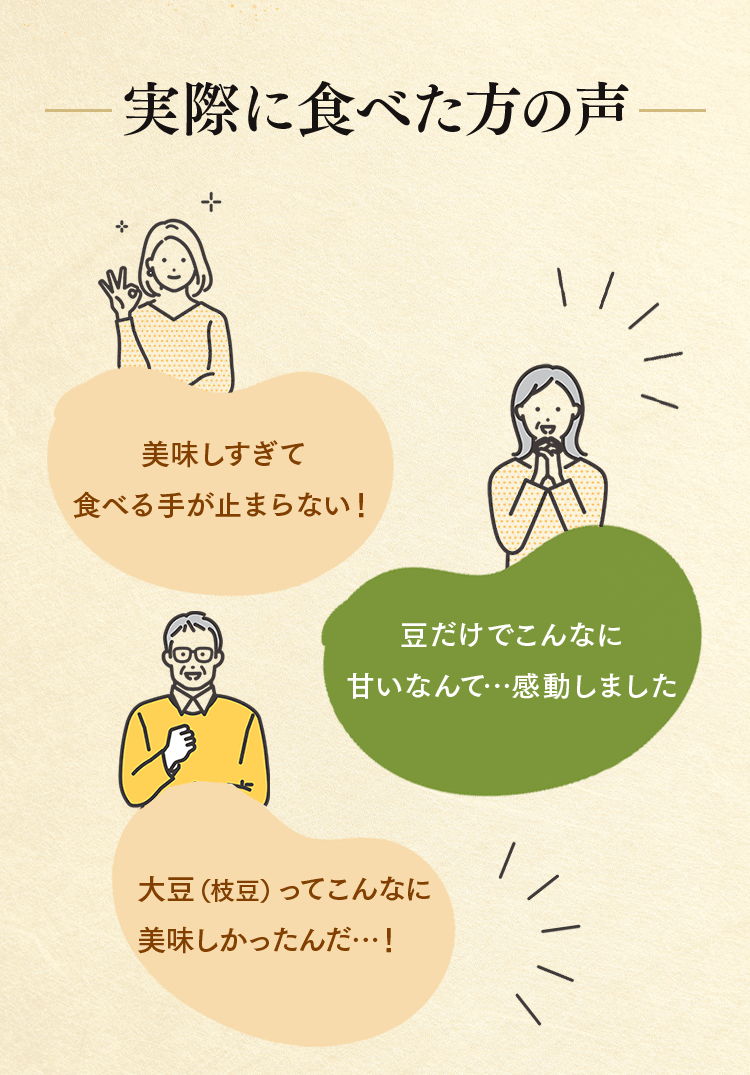 うりぼうの里あけぼの大豆枝豆を食べた人の感動の声紹介